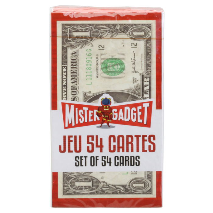 Mister Gadget Baraja 54 Cartas Billetes Colección Casino Medida 5.5x10cm