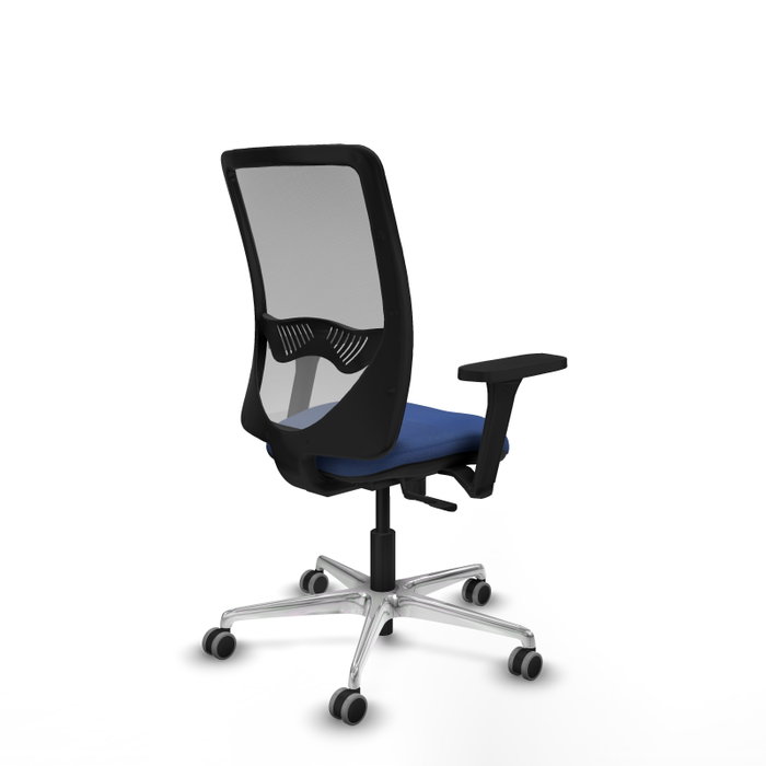 PIQUERAS Y CRESPO Silla de oficina Zulema con mecanismo Sincro, Azul marino y Gris