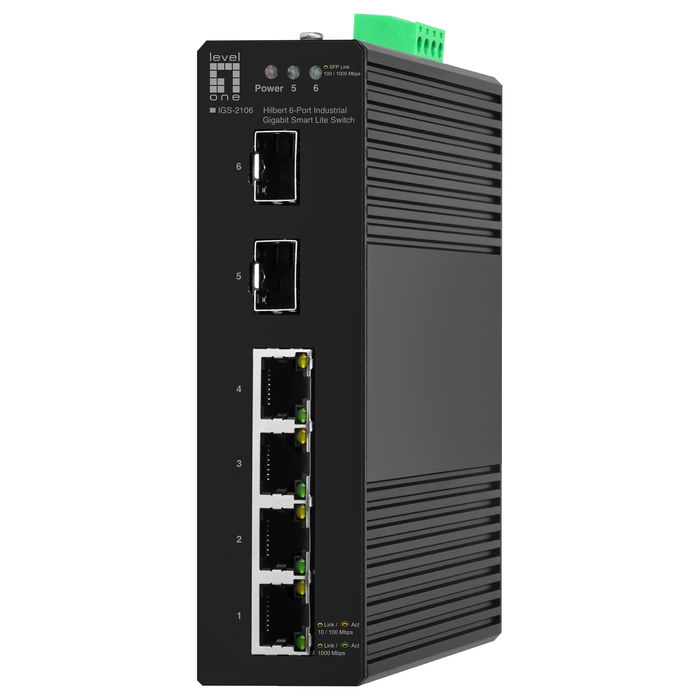 Level One IGS-2106 Switch Gestionado L2 4xRJ45 Gigabit Ethernet 2xSFP Negro Level One IGS-2106 Switch Gestionado L2 4xRJ45 Gigabit Ethernet 2xSFP Negro