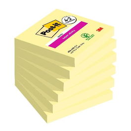 Post-It Notas Adhesivas Super Sticky 90H 76x76 Canary Yellow Paquete 6 Ud