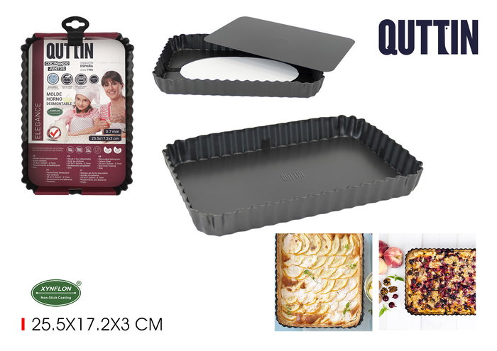Quttin Molde Horno Desmontable 25.5 cm x 17.2 cm x 3 cm 0.7 mm (12 Unidades) Quttin Molde Horno Desmontable 25.5 cm x 17.2 cm x 3 cm 0.7 mm (12 Unidades)