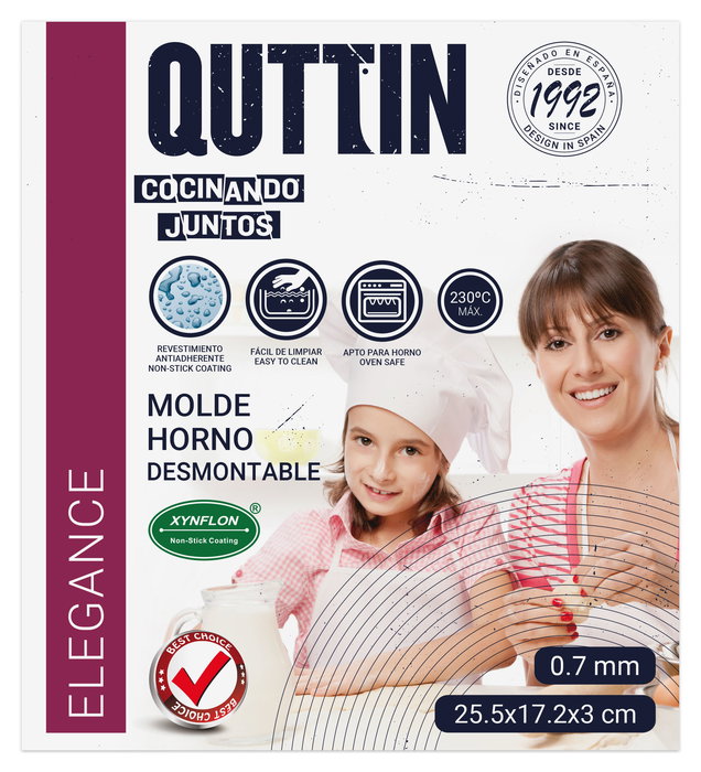 Quttin Molde Horno Desmontable 25.5 cm x 17.2 cm x 3 cm 0.7 mm (12 Unidades) Quttin Molde Horno Desmontable 25.5 cm x 17.2 cm x 3 cm 0.7 mm (12 Unidades)