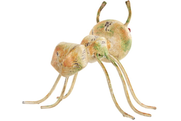 DKD Home Decor Decoración de Metal Hormiga Verde y Amarillo