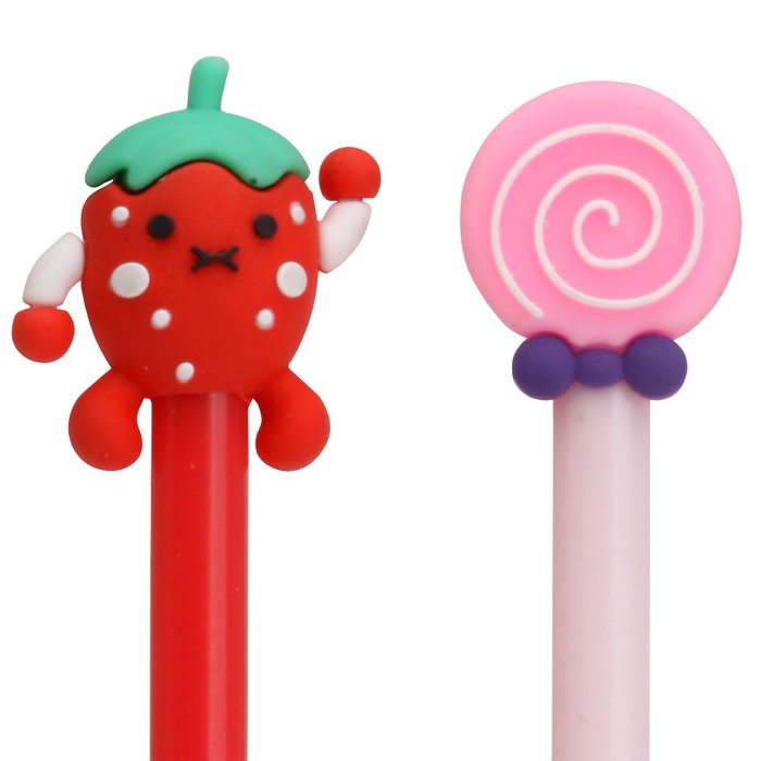 CMP General Juego de 2 Bolígrafos Fresa-Roll Tinta Negra Punta Fina Decoración Fresa Rojo y Rollo Rosa CMP General Juego de 2 Bolígrafos Fresa-Roll Tinta Negra Punta Fina Decoración Fresa Rojo y Rollo Rosa