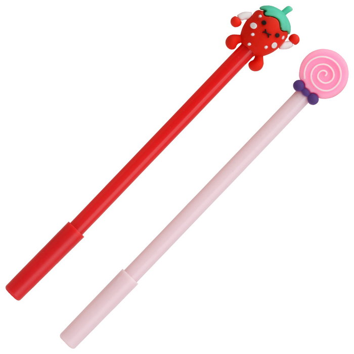 CMP General Juego de 2 Bolígrafos Fresa-Roll Tinta Negra Punta Fina Decoración Fresa Rojo y Rollo Rosa CMP General Juego de 2 Bolígrafos Fresa-Roll Tinta Negra Punta Fina Decoración Fresa Rojo y Rollo Rosa