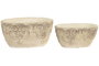 DKD Home Decor Set de 2 Centros de Mesa Barroco de Cemento Blanco Rozado