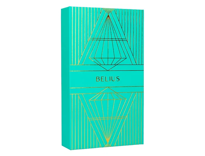 Belius Bolígrafo y Estuche Soiree Art Deco Turquesa y Dorado Tinta Azul Caja de Diseño