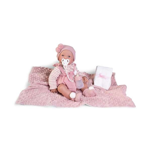 Antonio Juan Muñeca Recién Nacida Mia que Hace Pipí 42 cm, Cuerpo de Vinilo con Pañal, Manta y Biberón Incluidos