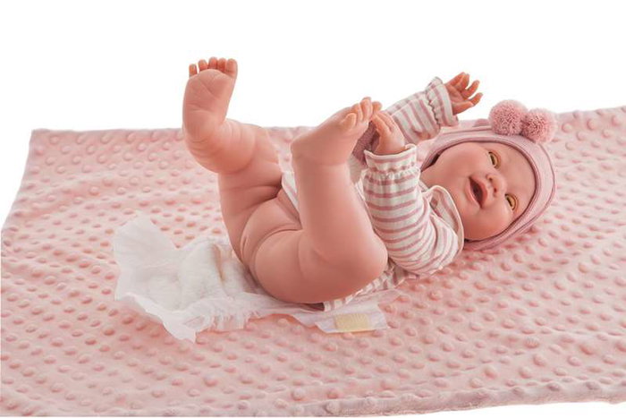 Antonio Juan Muñeca Recién Nacida Mia que Hace Pipí 42 cm, Cuerpo de Vinilo con Pañal, Manta y Biberón Incluidos