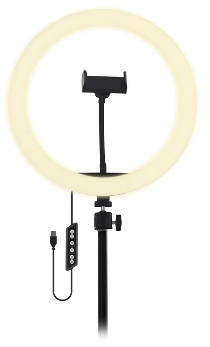 T'nb Influence - Anillo de luz LED 12" blanco y RGB + Trípode para estudio - Negro
