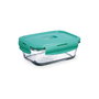 Recipiente Rectangular Hermético Vidrio Turquesa Luminarc 82 cL (6 Unidades)