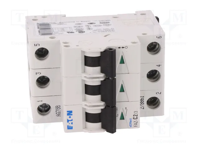 EATON ELECTRIC FAZ-C2/3 Interruptor Magnetotérmico de 3 Polos 2A 15kA EATON ELECTRIC FAZ-C2/3 Interruptor Magnetotérmico de 3 Polos 2A 15kA