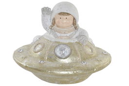 DKD Home Decor Figura Navidad Moderna LED Fibra de Vidrio 38 x 28 x 38 cm