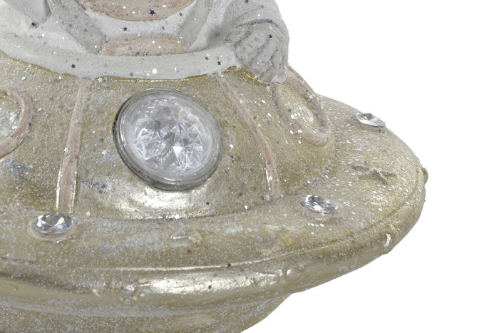 DKD Home Decor Figura LED de OVNI en Fibra de Vidrio 38x38x28 cm