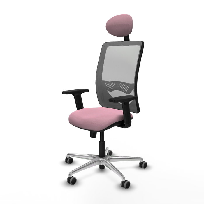 PIQUERAS Y CRESPO Silla de oficina Zulema Rosa y Gris con Mecanismo Sincro PIQUERAS Y CRESPO Silla de oficina Zulema Rosa y Gris con Mecanismo Sincro
