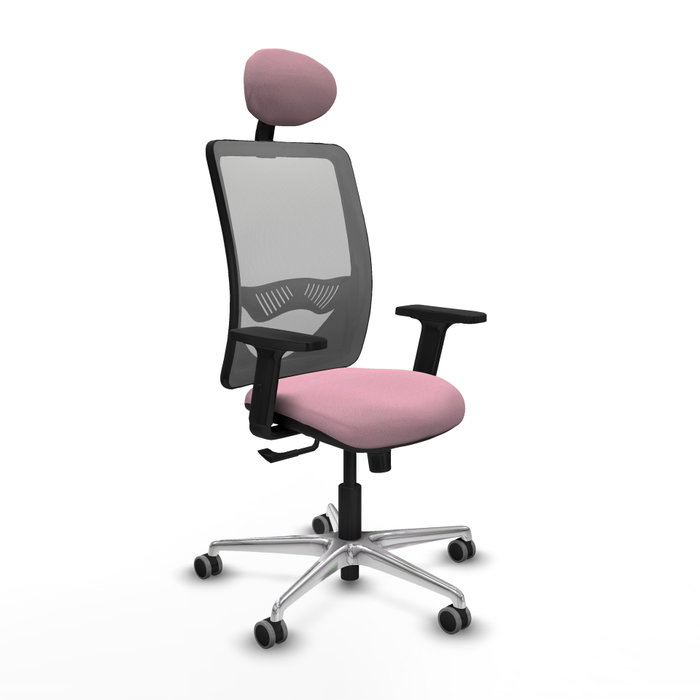 PIQUERAS Y CRESPO Silla de oficina Zulema Rosa y Gris con Mecanismo Sincro PIQUERAS Y CRESPO Silla de oficina Zulema Rosa y Gris con Mecanismo Sincro