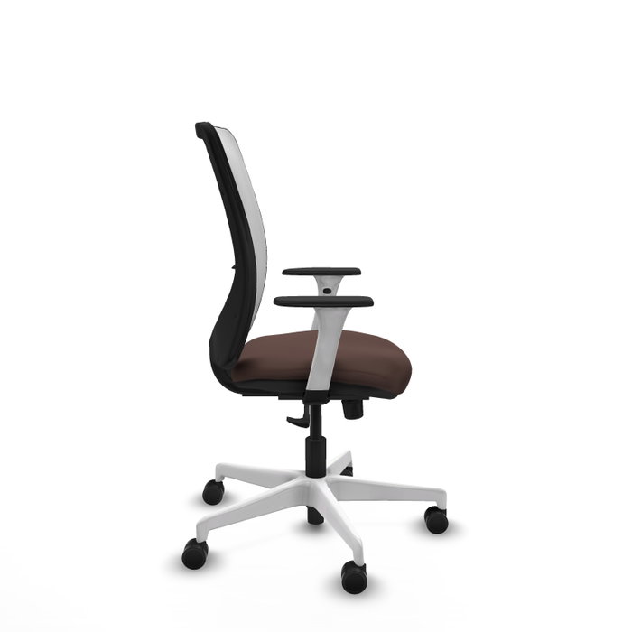 PIQUERAS Y CRESPO Silla de oficina Zulema con mecanismo Sincro, Marrón oscuro y Blanco PIQUERAS Y CRESPO Silla de oficina Zulema con mecanismo Sincro, Marrón oscuro y Blanco