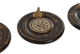 DKD Home Decor Soporte Incienso Arabe Marron Dorado Arbol de la Vida 10 x 1 x 10 cm (12 Unidades)