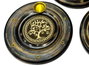 DKD Home Decor Soporte Incienso Arabe Marron Dorado Arbol de la Vida 10 x 1 x 10 cm (12 Unidades)