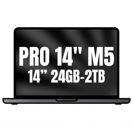 Apple MacBook Pro 14.2" MJLW4Y/A - Portátil con chip M5 Pro (15-Core CPU, 16-Core GPU), 24GB RAM, 2TB SSD, Pantalla Liquid Retina XDR, Negro Espacial Apple MacBook Pro 14.2" MJLW4Y/A - Portátil con chip M5 Pro (15-Core CPU, 16-Core GPU), 24GB RAM, 2TB SSD, Pantalla Liquid Retina XDR, Negro Espacial