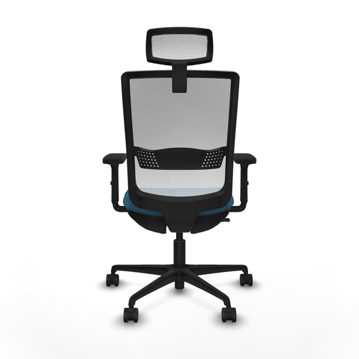 Silla de oficina Haches con mecanismo Sincro/Traslack tapizada con Tela color Verde petróleo y malla color Blanco. Equipada con lumbar 1D, Brazos 2D, Cabecero 2D y Ruedas 65mm nailon Silla de oficina Haches con mecanismo Sincro/Traslack tapizada con Tela color Verde petróleo y malla color Blanco. Equipada con lumbar 1D, Brazos 2D, Cabecero 2D y Ruedas 65mm nailon