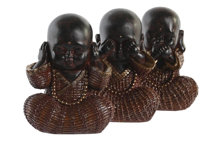 DKD Home Decor Figura Resina Monje Surtido de 6 Unidades