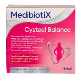 HEEL Cysteel Balance 28 Sobres. Simbiótico con Arándano Rojo, Probióticos y D-Manosa para Vías Urinarias y Microbiota Intestinal
