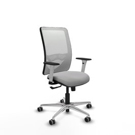 PIQUERAS Y CRESPO Silla de oficina Zulema con mecanismo Sincro, Gris claro y Blanco
