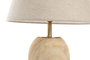 DKD Home Decor Lámpara Sobremesa India lamps 1c25 Natural Beige Laton Madera 36 x 52 x 25 cm