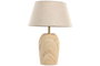 DKD Home Decor Lámpara Sobremesa India lamps 1c25 Natural Beige Laton Madera 36 x 52 x 25 cm