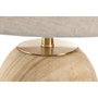 DKD Home Decor Lámpara de Sobremesa de Latón y Madera Natural