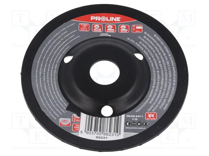 PROLINE Disco de desbaste de 125mm con contacto angular y lima PROLINE Disco de desbaste de 125mm con contacto angular y lima