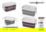 Thermosport Fiambrera Plástico 2 Niveles con Cubiertos Termo 17,9 x 10,5 x 8,2 cm (12 Unidades)