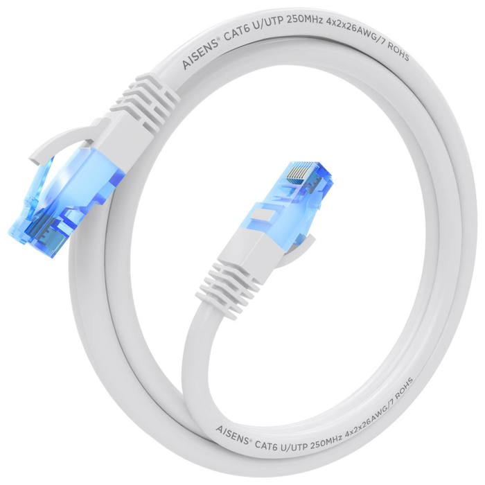 Aisens Cable de Red RJ45 Cat.6 UTP AWG26 CCA Blanco 1,5m