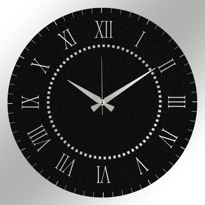 Wallity Reloj de Pared Decorativo de Metal Negro 48x48 cm