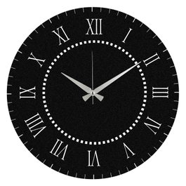 Wallity Reloj de Pared Decorativo de Metal Negro 48x48 cm