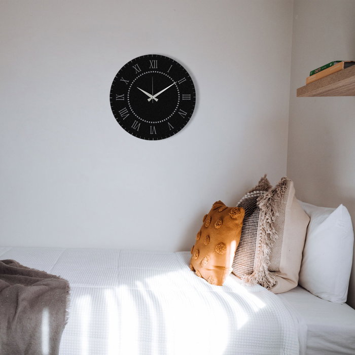 Wallity Reloj de Pared Decorativo de Metal Negro 48x48 cm