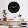 Wallity Reloj de Pared Decorativo de Metal Negro 48x48 cm