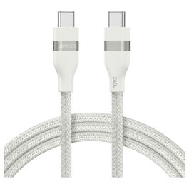 Anker USB-C Cable A82E2, USB-C a USB-C 90 cm, 240W PD, Blanco, Tejido Reciclado, Certificado USB-IF, 0.9 m, 0.48 Gbit/s