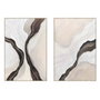 DKD Home Decor Cuadro Lienzo Abstracto Surtido de 2 Piezas Beige y Negro