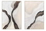 DKD Home Decor Cuadro Lienzo Abstracto Surtido de 2 Piezas Beige y Negro