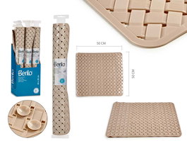 Berilo Alfombra Antideslizante Trenzado Beige 50x50 cm (Set de 12)