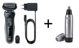 Braun Serie 5 Afeitadora Eléctrica con Recortador de Vello Nasal EN10 - Kit de Afeitado Completo