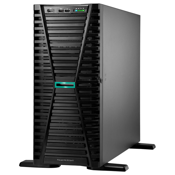 HPE ProLiant ML110 Gen11 Torre - Servidor Intel Xeon Silver 4510 12c 2.4GHz, 64GB DDR5, RAID NS204i-u/MR408i-o, 8 Bahías SFF, 2x Fuente 1000W