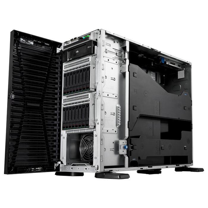 HPE ProLiant ML110 Gen11 Torre - Servidor Intel Xeon Silver 4510 12c 2.4GHz, 64GB DDR5, RAID NS204i-u/MR408i-o, 8 Bahías SFF, 2x Fuente 1000W