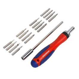 Workpro Juego de Destornilladores de Precisión 18 Piezas con Mango Carraca, Incluye Puntas PH, Planas y Torx T5-T15, Cromo Vanadio