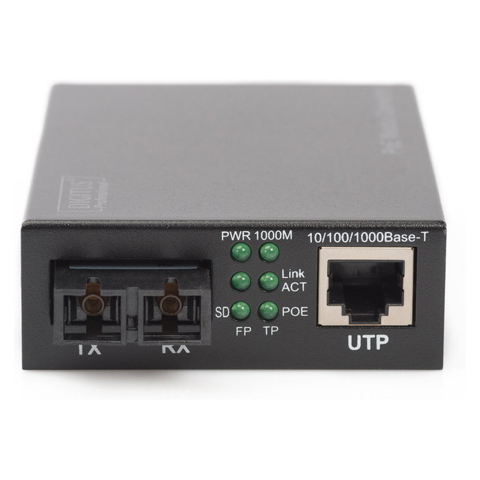 Digitus DN-82150 Convertidor de Medios Gigabit PoE RJ45 a SC Multimodo