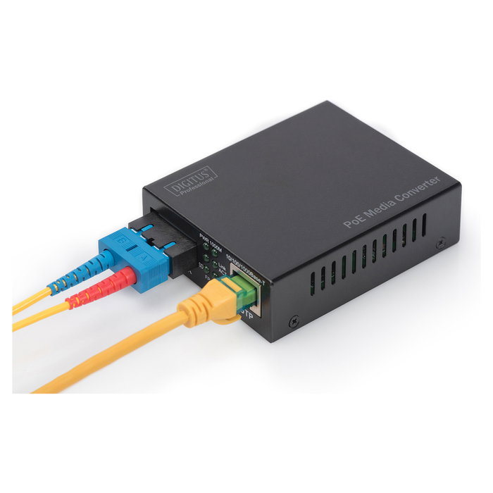 Digitus DN-82150 Convertidor de Medios Gigabit PoE RJ45 a SC Multimodo