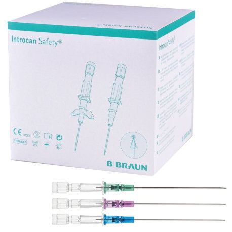 B. Braun Catéter Introcan Safety 22G 0,9x25mm Azul 50ud B. Braun Catéter Introcan Safety 22G 0,9x25mm Azul 50ud