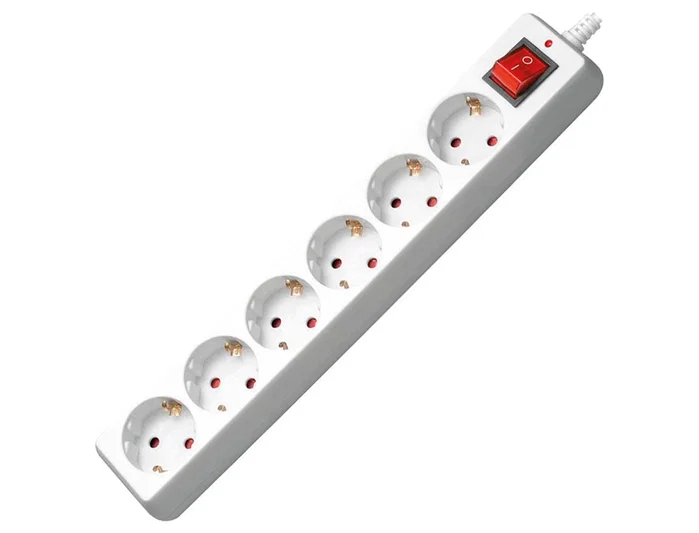 Mediarange Regleta 6 Tomas con Interruptor Longitud Cable 1.4m Color Blanco